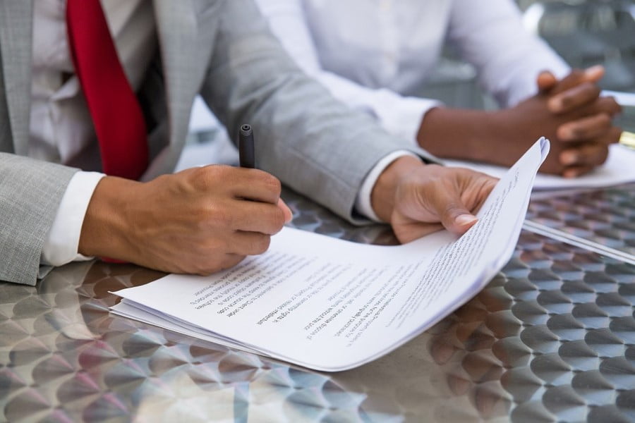 Signing the proposal